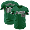 Custom Kelly Green Black-White Authentic Baseball Jersey