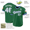 Custom Kelly Green White-Royal Authentic Throwback Baseball Jersey