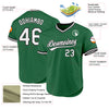 Custom Kelly Green White-Black Authentic Throwback Baseball Jersey