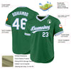 Custom Kelly Green White-Light Blue Authentic Throwback Baseball Jersey