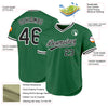 Custom Kelly Green Black-White Authentic Throwback Baseball Jersey