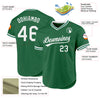 Custom Kelly Green White Authentic Throwback Baseball Jersey