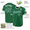 Custom Kelly Green White Authentic Throwback Baseball Jersey