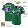 Custom Kelly Green Purple-White Authentic Throwback Baseball Jersey