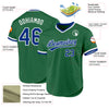 Custom Kelly Green Royal-White Authentic Throwback Baseball Jersey