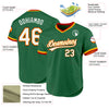 Custom Kelly Green Gold-Red Authentic Throwback Baseball Jersey