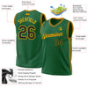 Custom Kelly Green Black-Gold Authentic Throwback Basketball Jersey