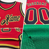 Custom Kelly Green Red-Black Authentic Throwback Basketball Jersey