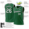 Custom Kelly Green White-Black Authentic Throwback Basketball Jersey