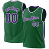 Custom Kelly Green Purple-White Authentic Throwback Basketball Jersey