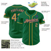 Custom Kelly Green Old Gold-Purple Authentic Baseball Jersey