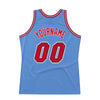 Custom Light Blue Red-Black Authentic Throwback Basketball Jersey