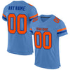 Custom Light Blue Orange-Royal Mesh Authentic Football Jersey