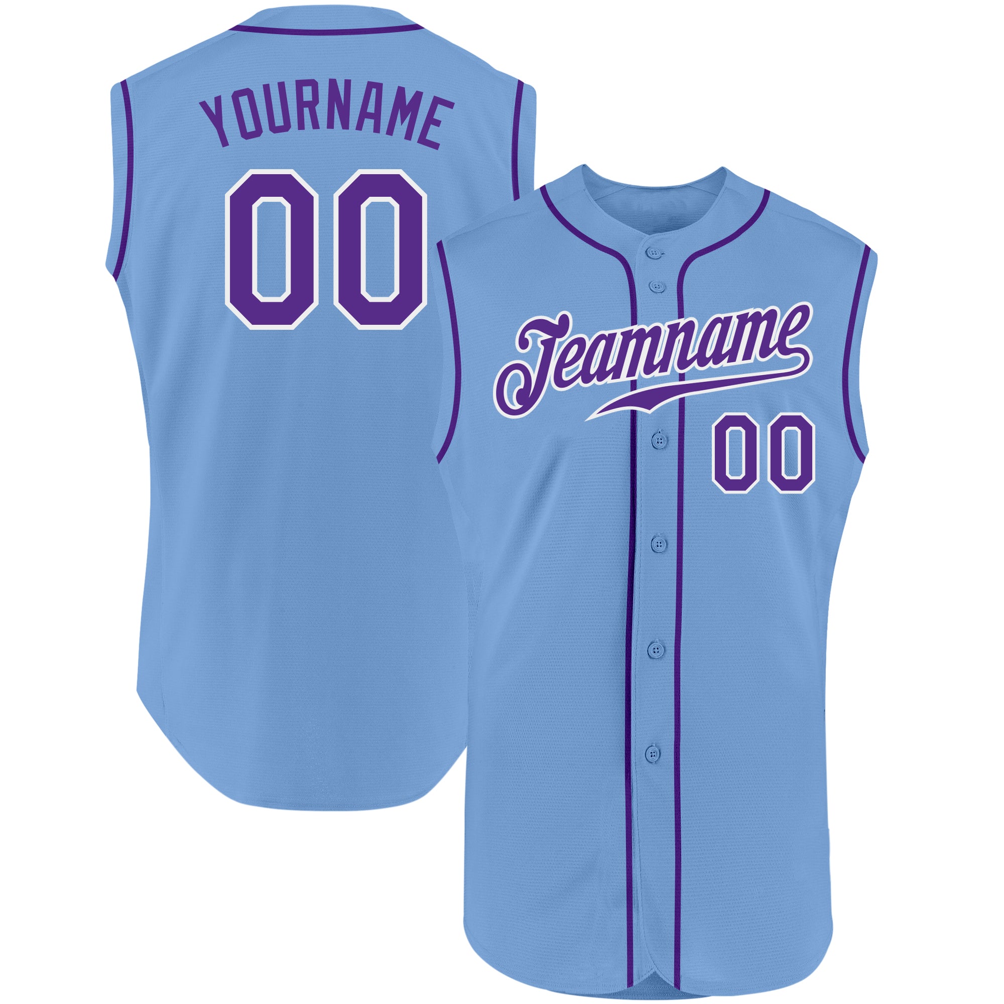 Custom Light Blue Baseball Jersey White-Royal - FansIdea