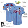 Custom Light Blue Red Pinstripe White-Royal Authentic Baseball Jersey