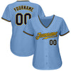 Custom Light Blue Navy-Gold Authentic Baseball Jersey