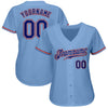 Custom Light Blue Royal-Red Authentic Baseball Jersey