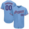 Custom Light Blue Royal-Red Authentic Baseball Jersey