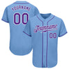 Custom Light Blue Purple-White Authentic Baseball Jersey