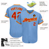 Custom Light Blue Red-Gold Authentic Baseball Jersey