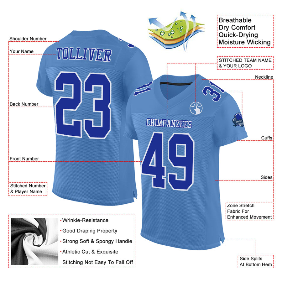 Club sky blue football jersey customized High quality football