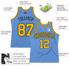 Custom Light Blue Gold-Black Authentic Throwback Basketball Jersey