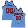 Custom Light Blue Red-Black Authentic Throwback Basketball Jersey