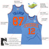 Custom Light Blue Orange-Royal Authentic Throwback Basketball Jersey