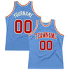 Custom Light Blue Red-Cream Authentic Throwback Basketball Jersey