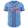 Custom Light Blue White Royal-Red Authentic Baseball Jersey