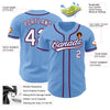 Custom Light Blue White Royal-Red Authentic Baseball Jersey