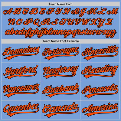 Custom Light Blue Orange-Black Authentic Baseball Jersey