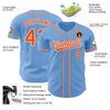 Custom Light Blue Orange-White Authentic Baseball Jersey