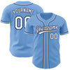 Custom Light Blue White-Navy Authentic Baseball Jersey