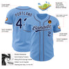 Custom Light Blue Navy-White Authentic Baseball Jersey