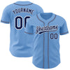 Custom Light Blue Navy-White Authentic Baseball Jersey