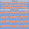 Custom Light Blue White Pinstripe Orange Authentic Baseball Jersey