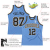 Custom Light Blue White Pinstripe Black-Old Gold Authentic Basketball Jersey