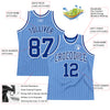 Custom Light Blue White Pinstripe Royal Authentic Basketball Jersey