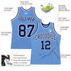 Custom Light Blue White Pinstripe Navy Authentic Basketball Jersey