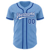 Custom Light Blue White Pinstripe Royal Authentic Baseball Jersey