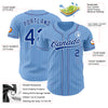 Custom Light Blue White Pinstripe Royal Authentic Baseball Jersey