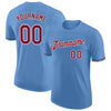 Custom Light Blue Crimson-White Performance T-Shirt