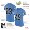 Custom Light Blue Black-White Mesh Authentic Football Jersey