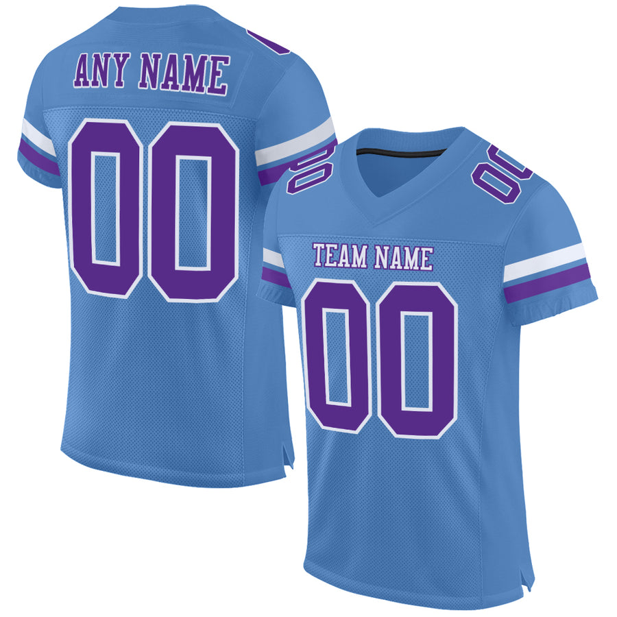 Custom Neon Green White-Purple Mesh Authentic Football Jersey Discount