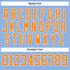 Custom Light Blue Bay Orange-White Hockey Lace Neck Jersey