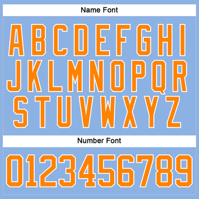 Custom Light Blue Bay Orange-White Hockey Lace Neck Jersey