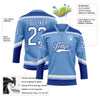 Custom Light Blue White-Royal Hockey Lace Neck Jersey