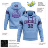 Custom Stitched Light Blue Purple-Black Football Pullover Sweatshirt Hoodie