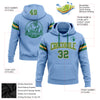 Custom Stitched Light Blue Kelly Green-Gold Football Pullover Sweatshirt Hoodie